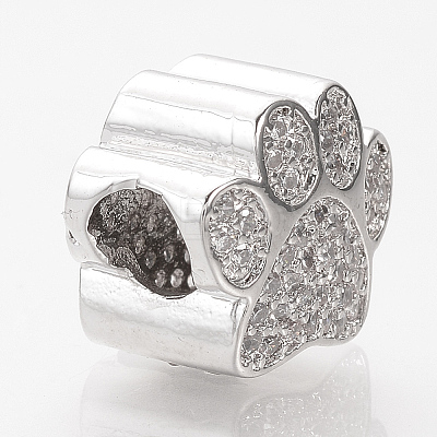 Brass Micro Pave Cubic Zirconia European Beads LS-ZIRC-T002-101-1