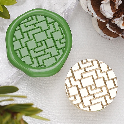 Texture Theme Roung Brass Stamp Head LS-AJEW-M036-06F-G-1