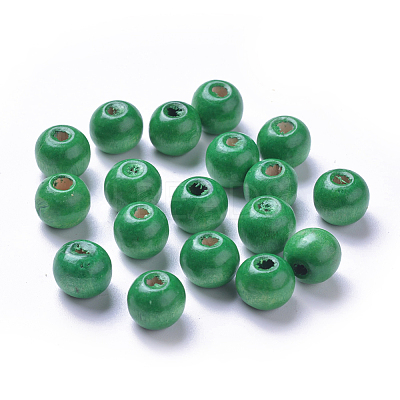 Dyed Natural Wood Beads X-WOOD-Q006-10mm-05-LF-1