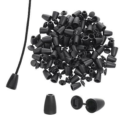 Plastic Cord End Caps FIND-WH0750-205-1