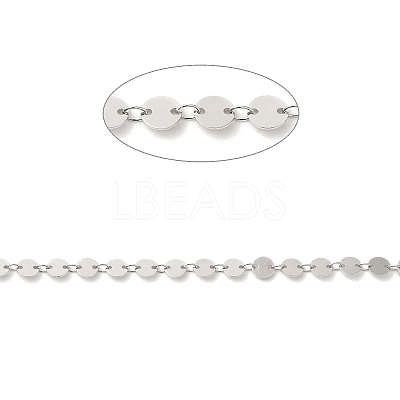 Anti-Tarnish Rhodium Plated 925 Sterling Silver Flat Round Link Chains STER-NH0001-27A-P-1
