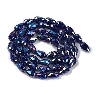Opaque Solid Color Electroplate Glass Beads Strands EGLA-N013-P4mm-B03-1