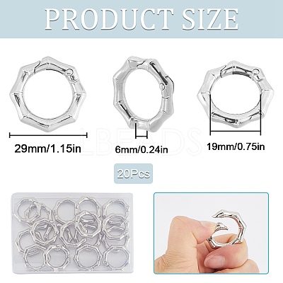 20Pcs Zinc Alloy Spring Gate Rings PALLOY-SP0001-11-1