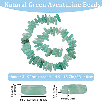 1 Strand Natural Green Aventurine Beads Strands G-BBC0001-22-1