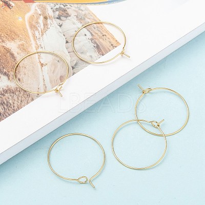 Ion Plating(IP) 316L Surgical Stainless Steel Hoop Earring Findings STAS-D164-01G-1