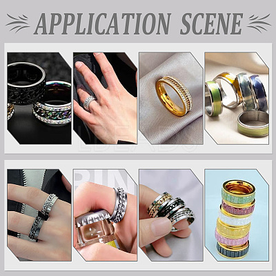 9Pcs 3 Style 304 Stainless Steel Grooved Finger Ring Settings STAS-UN0034-96-1