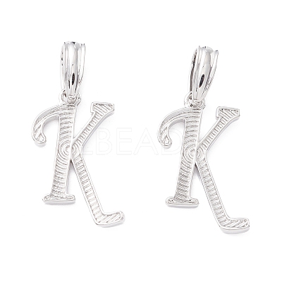 Rack Plating Eco-Friendly Brass Letter Pendants KK-K265-02P-K-1