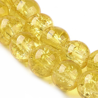 Spray Painted Crackle Glass Beads Strands CCG-Q001-6mm-10-1