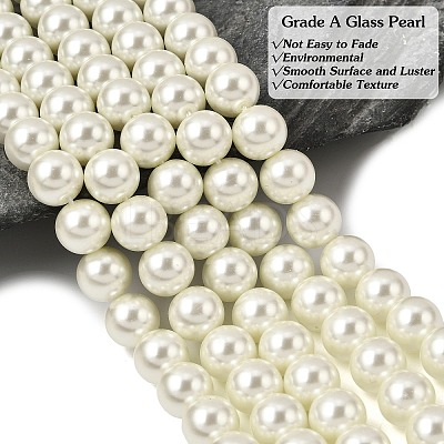 Eco-Friendly Dyed Glass Pearl Round Beads Strands HY-A002-10mm-RB011-1