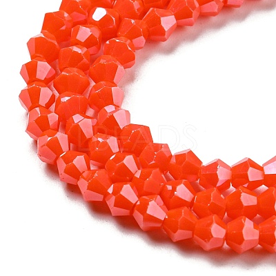 Opaque Solid Color Electroplate Glass Beads Strands EGLA-A039-P4mm-A03-1