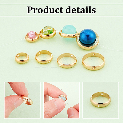 40Pcs 4 Style Brass Bead Frame KK-PH0005-06-1