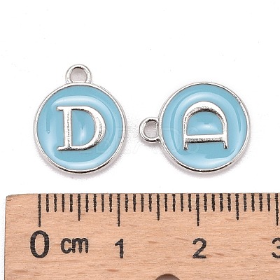 Platinum Plated Alloy Enamel Charms X-ENAM-S118-04D-P-1