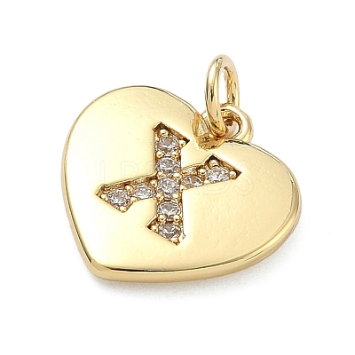 Brass Micro Pave Clear Cubic Zirconia Pendants KK-D229-01G-24-1