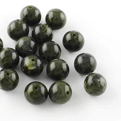 Round Imitation Gemstone Acrylic Beads OACR-R029-8mm-20-1