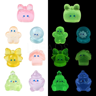 14Pcs 7 Styles Christmas Theme Magic World Luminous Resin Display Decoration FIND-YW0005-81-1