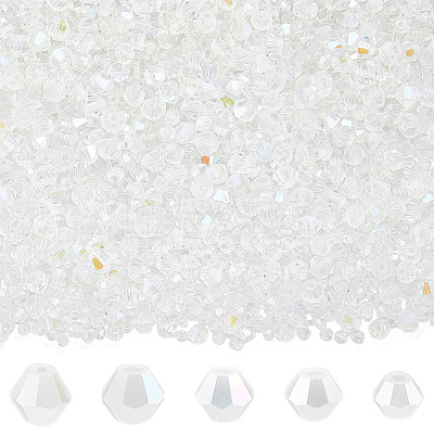 25 Strands 5 Styles Transparent Electroplate Glass Beads Strands GLAA-PA0001-34-1