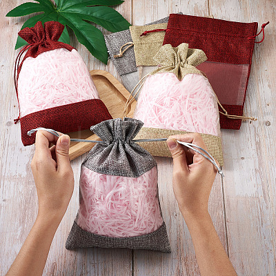 15Pcs 3 Colors Polyester Blank DIY Craft Drawstring Bag ABAG-CW0001-02-1