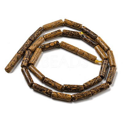Natural Elephant Skin Jasper/Miriam Stone/Calligraphy Beads Strands G-G006-A04-01-1