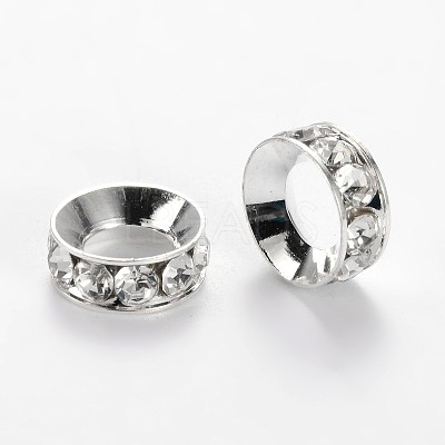Alloy Rhinestone Rondelle Space Beads ALRI-E134-02S-1