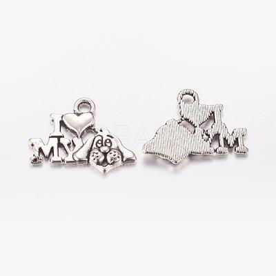 Tibetan Style Alloy Puppy Pendants TIBEP-0399-S-FF-1