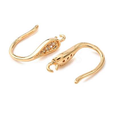 Brass Micro Pave Cubic Zirconia Earring Hooks KK-CBA8EB2-10G-1