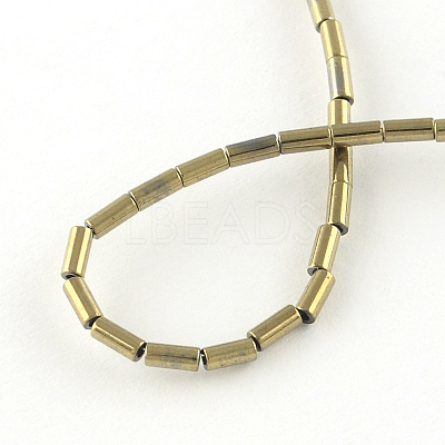 Column Electroplated Non-magnetic Synthetic Hematite Beads Strands G-R259-71E-1