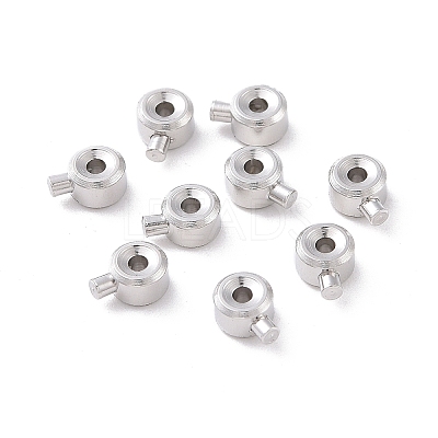Anti-Tarnish Rhodium Plated 925 Sterling Silver Crimp Beads STER-D035-01P-1