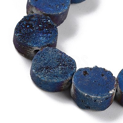 Electroplated Natural Druzy Agate Beads Strands G-M433-01B-1