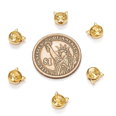 Tibetan Style Alloy Kitten Beads TIBEP-GC178-G-RS-1