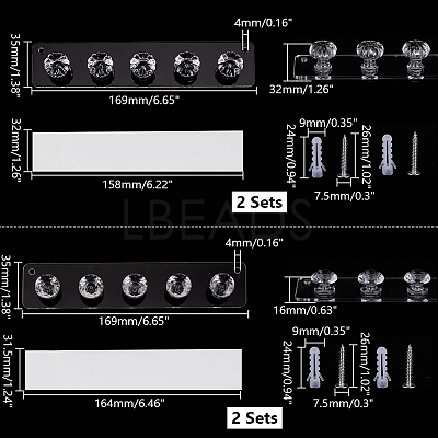 Wall Mounted Acrylic Necklace Holder AJEW-GA0007-50A-1