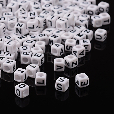 Letter Acrylic European Large Hole Beads OPDL-R050-10mm-1