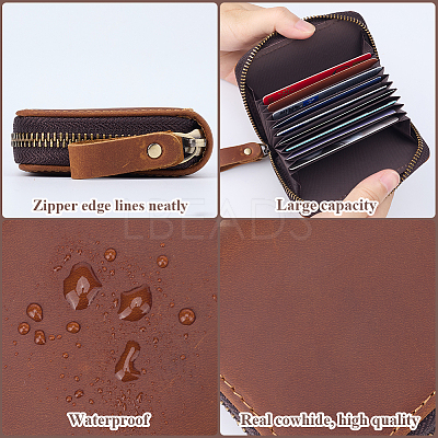 Rectangle Leather Credit Card Wallets for Women Men AJEW-WH20001-31A-1
