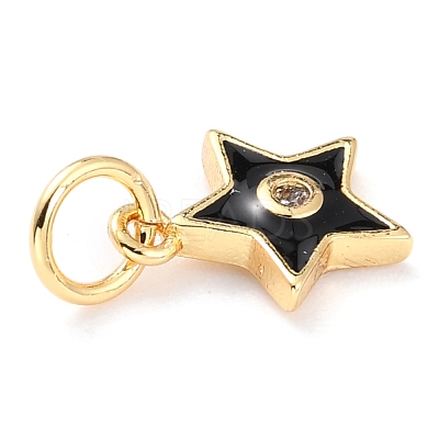Brass Enamel Pendants KK-M218-10A-RS-1