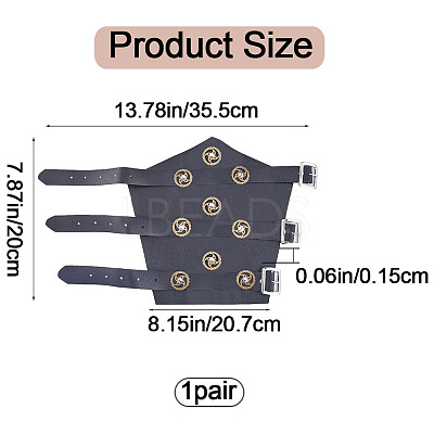 Adjustable PU Leather Cuff Wristband for Bikers AJEW-WH0415-25B-1