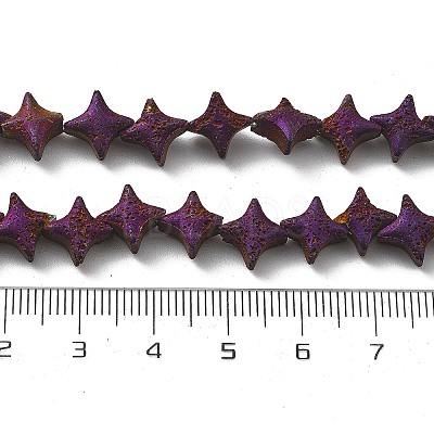 Electroplated Natural Lava Rock Beads Strands G-A251-C01-01F-1