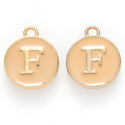 Golden Plated Alloy Enamel Charms ENAM-S118-06F-1