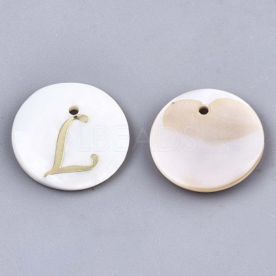 Natural Freshwater Shell Pendants SHEL-N027-04L-1