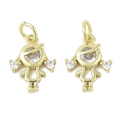 Brass Micro Pave Cubic Zirconia Pendants KK-K297-51G-01-1