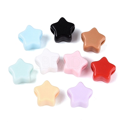 Opaque Acrylic European Beads OACR-Q203-11-1