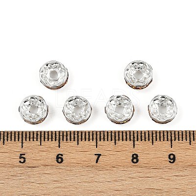 Brass Rhinestone Spacer Beads X-RB-A014-Z8mm-17S-1