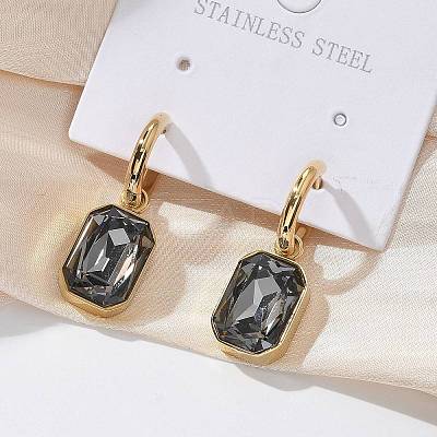 Ion Plating(IP) 304 Stainless Steel Hoop Earring Hand Polished EJEW-C017-06G-02-1