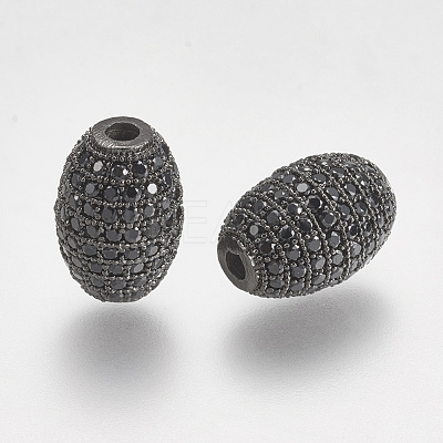 Brass Micro Pave Cubic Zirconia Beads ZIRC-G132-26B-1