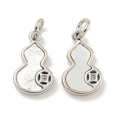 Brass Micro Pave Clear Cubic Zirconia Pendants KK-P275-20P-1