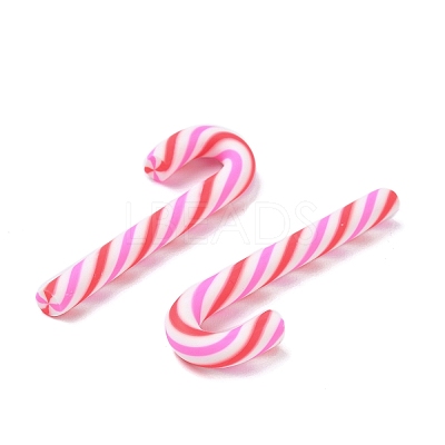 Christmas Candy Cane Handmade Polymer Clay Beads CLAY-P005-04A-1