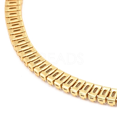 Brass Micro Pave Cubic Zirconia Link Chain Necklaces BJEW-F416-06G-1