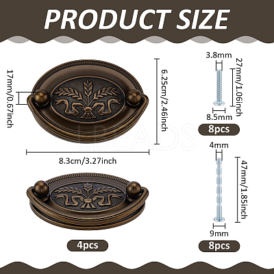 4Pcs Zinc Alloy Drawer Handles FIND-PH0060-25-1