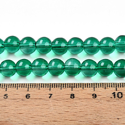 Baking Paint Transparent Glass Beads Strands DGLA-N006-8mm-09-1