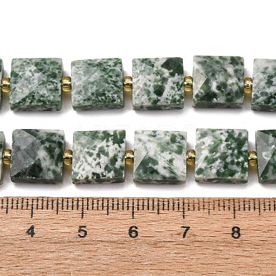 Natural Green Spot Jasper Beads Strands G-F839-A23-01-1