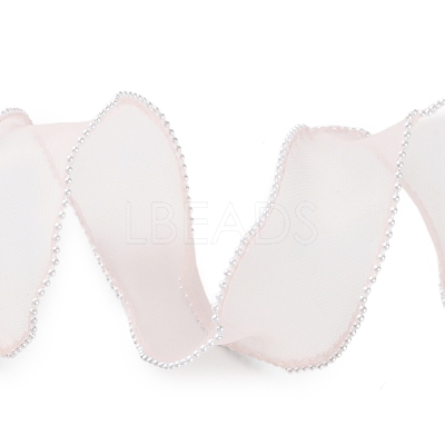 5 Yards ABS Pearl Edged Mesh Ribbon for Bowknot Making OCOR-B004-01A-01-1