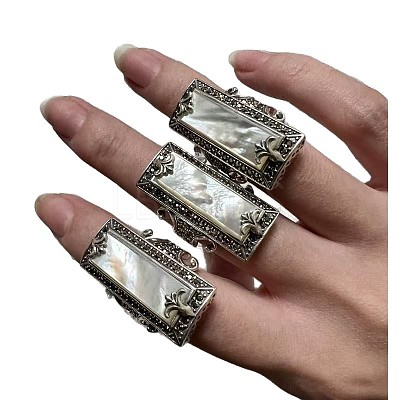 Alloy Acrylic Cuff Open Rings WG8CAE0-01-1